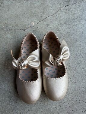 Girls Metallic Gold Bow Mary Jane Shoes - Kids